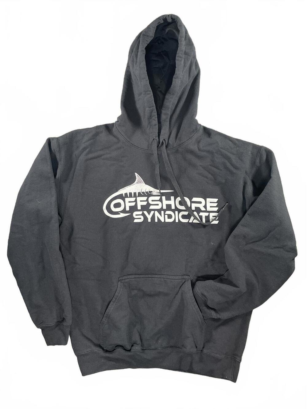 Offshore Syndicate Men's Black Pullover Hoodie by Gildan With Pocket Size Medium